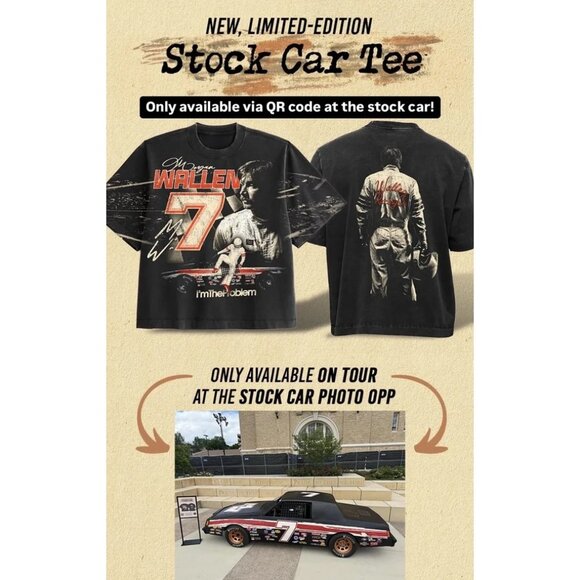 NEW MORGAN WALLEN STOCK CAR LIMITED EDITION TOUR TEE LARGE - Picture 2 of 5